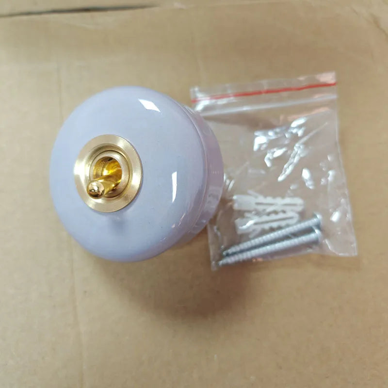 Home Improvement Round Ceramic Retro Toggle Switch 1 Ｗay 2 Way Control Wall Light Rocker Switch