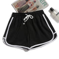 Women's Casual Running Shorts Summer Athletic Sport Shorts Drawstring Elastic Waist Contrast Trim Workout Hot Pants