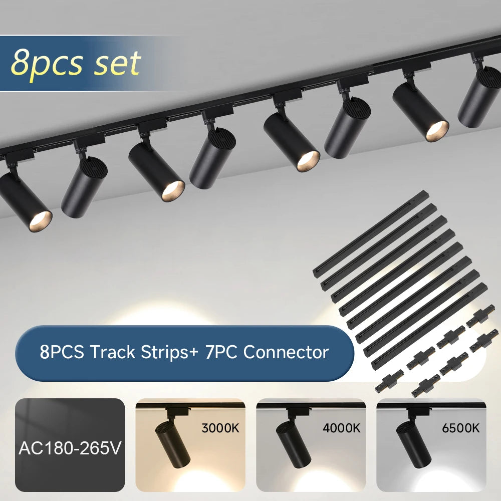 Bright Track Spotlight AC180-265V COB Ceiling Lighting Indor for Living Room Store Track Lights Set Rail Decor Led Track Lamp