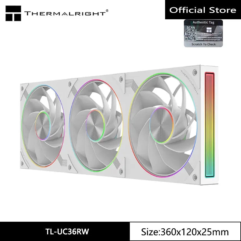 Thermalright TL-UC12/24/36 Chassis Cooling Fan,12CM LCP Material Fan Blade/Digital Display Screen/Infinite Mirror Light Effect