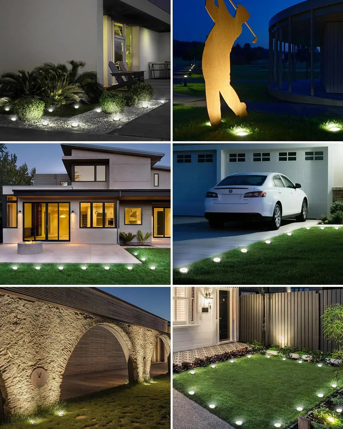 1-4 PACK Solar Garden Lights Outdoor 8 LEDs Underground Lamp 6000k With Side Light Spotlight Waterproof For Landscape Lawn Decor
