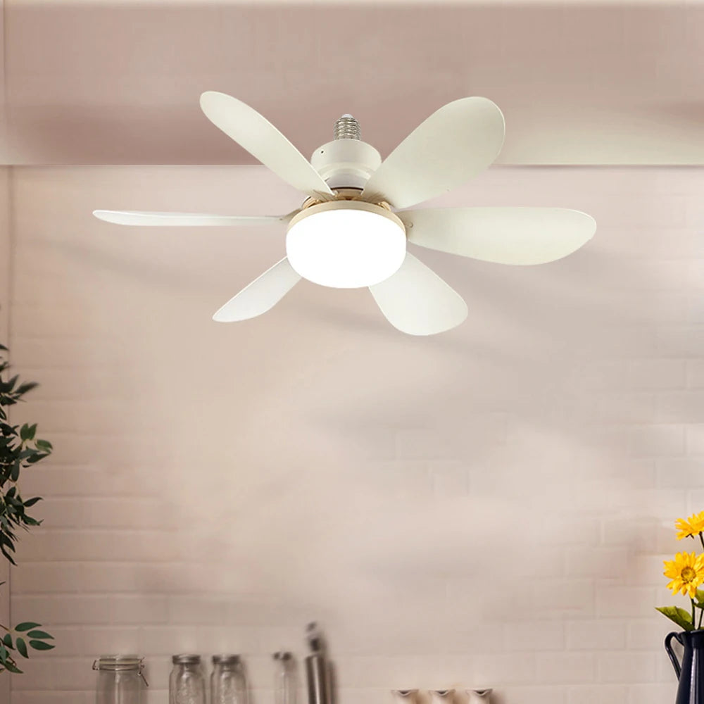 E26 E27 Base Home-use LED Ceiling Fan Light Wireless Remote Smart Fan Light 42cm 52cm Ceiling Fan for Room Office Study Kitchen