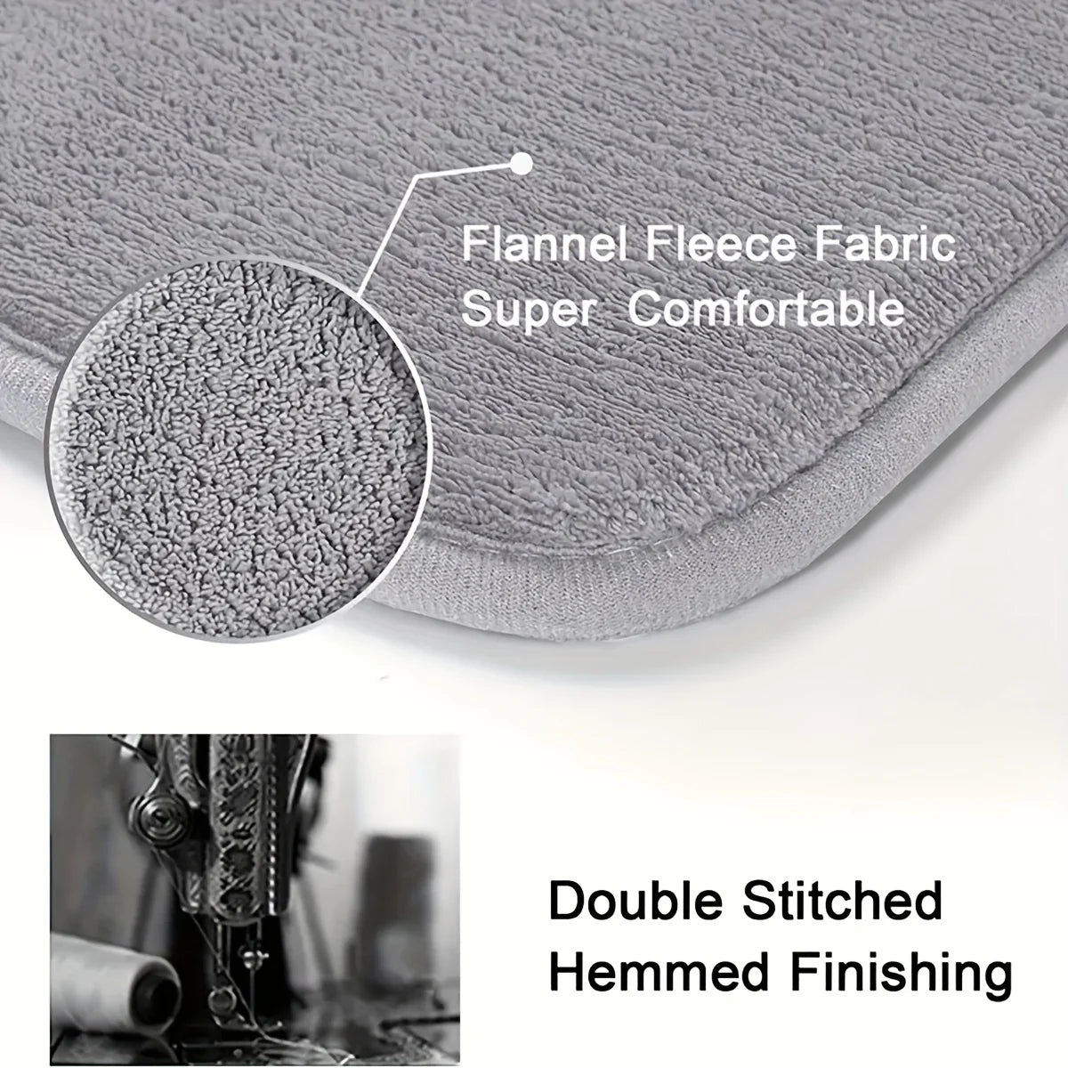 Thickened solid color bathroom mat absorbent toilet floor mat entrance home non-slip foot mat kitchen door mat