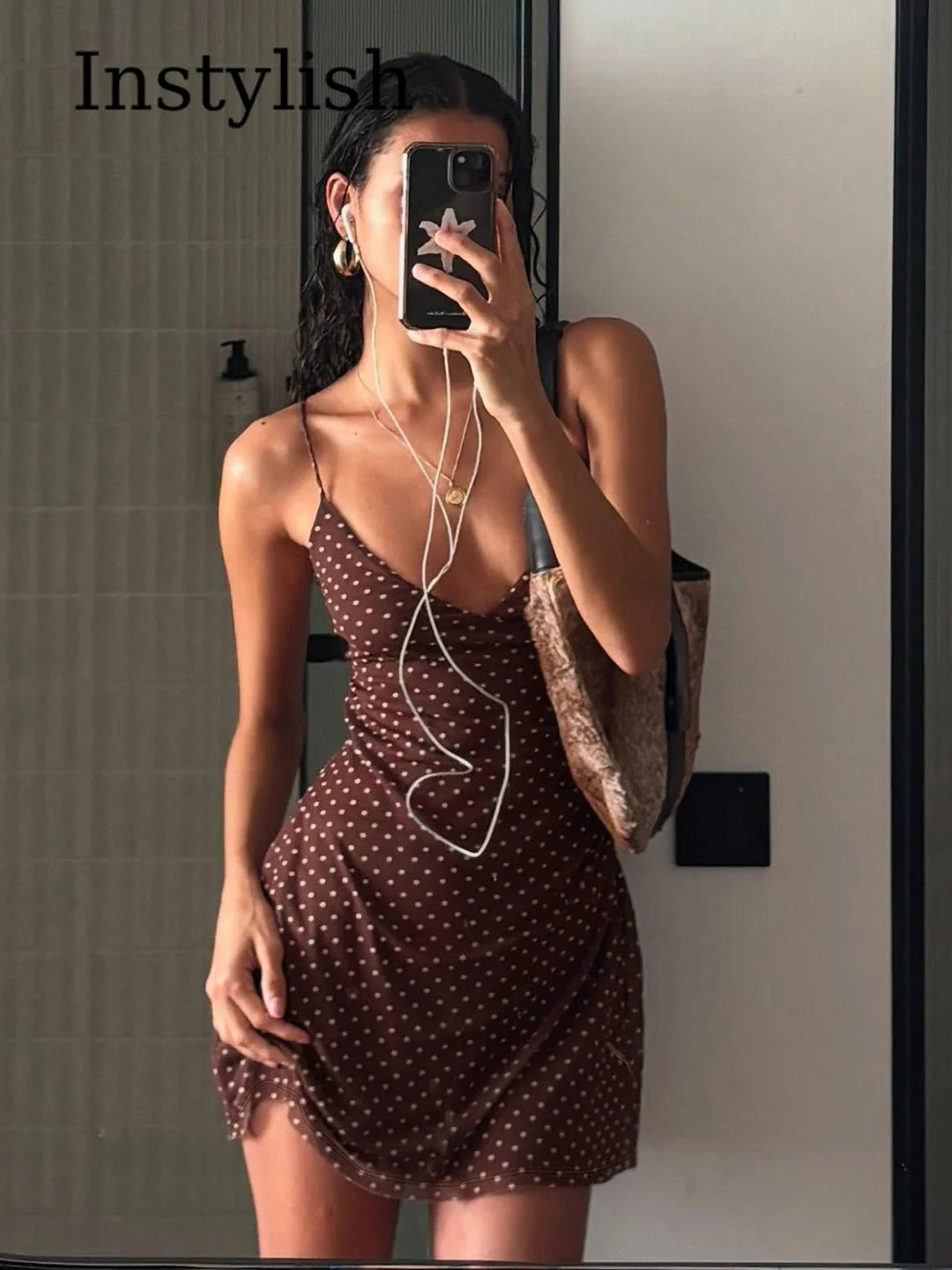 Summer Women's Dress Y2K Sweet Lady Fashion Street Women Dot Print Casual Simple Basic Sleeveless Dress Women's Chic