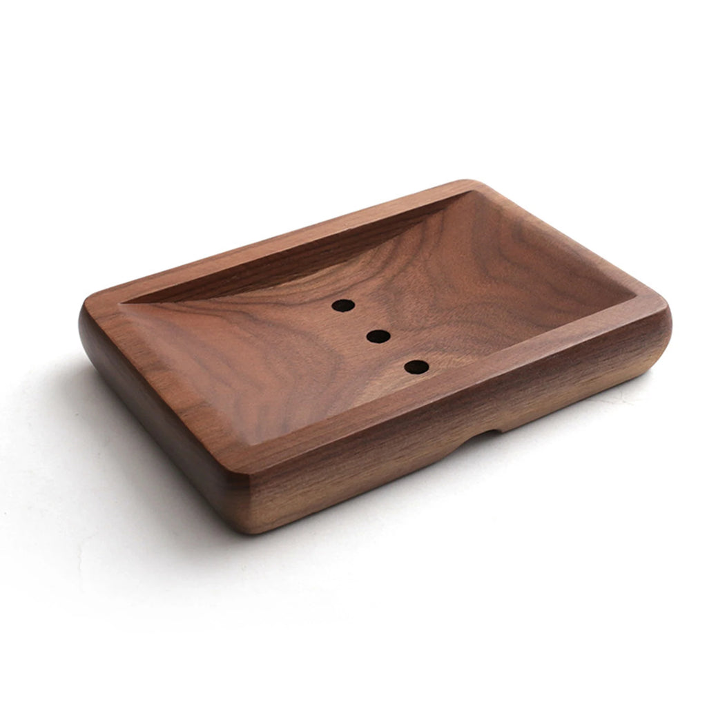 Walnut soap holder wooden soap box bathroom wooden soap rack drain handmade soap box simple household soap dish