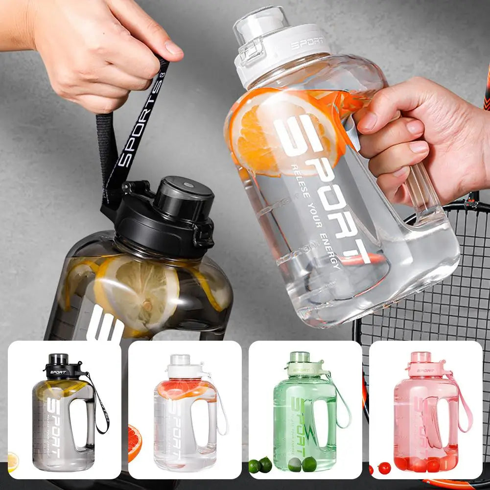2.5l Large Capacity Sports Water Bottle Big Belly Cup Bucket Space Portable New Student Sports Plastic Water Ton Cup Ton Bo U2o9