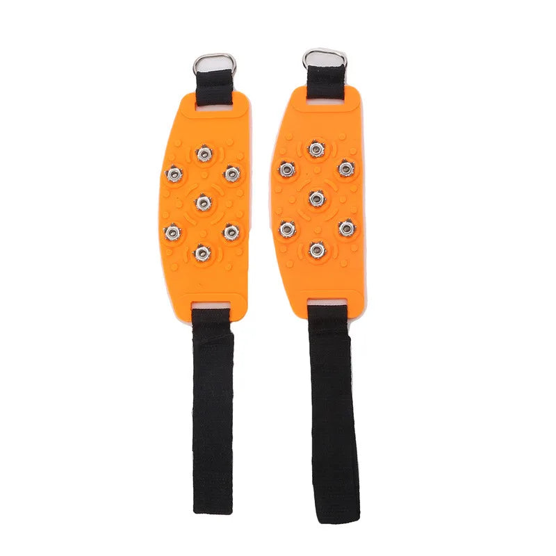 Ice Cleats Traction Crampons Overshoe Ice Snow Anti Slip Spikes Grips Ice Grippers for Adult Hiking Mountaineering Boots Winter