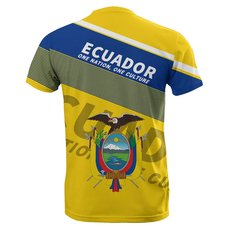 Ecuador Flag 3D Printed T-Shirt Men Women Sportswear Tee Shirts Crew Neck Short Sleeves Kids Summer Casual Street Loose T Shirt