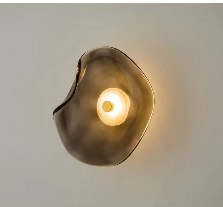 Light Luxury Postmodern Glass Wall Lamps Irregular Round Glass Minimalist Nordic Living Room Corridor Bedroom Bedside Wall Light