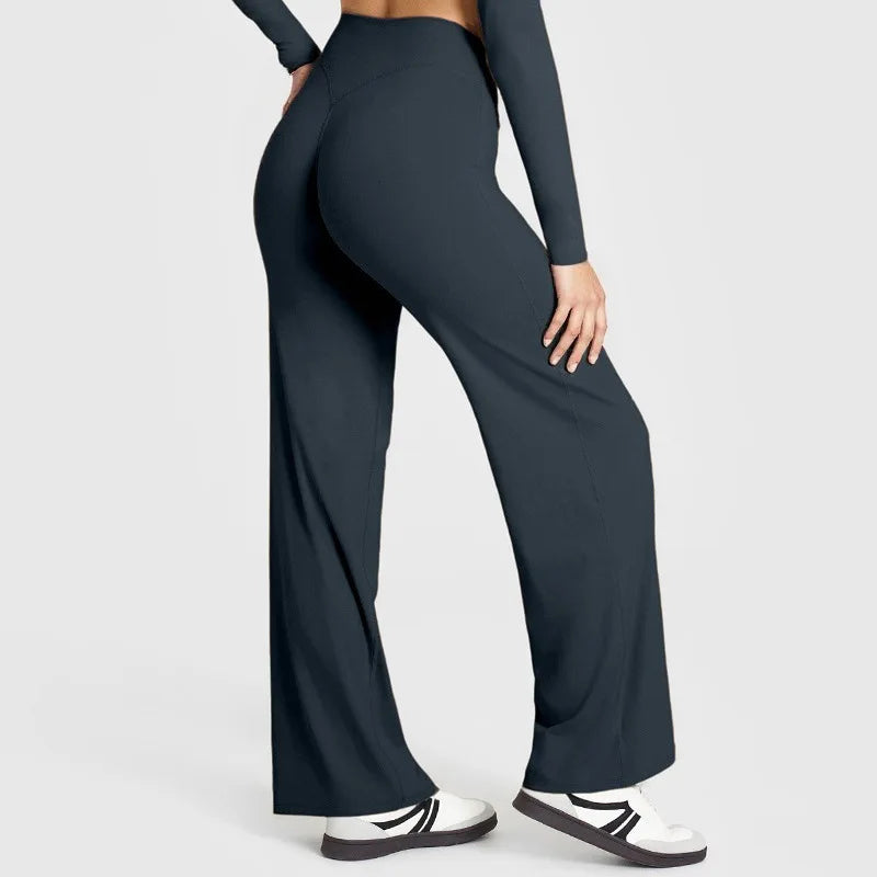 Straight-Leg Pants Ultra Soft Butter Fabric Women Mid-Waist Yoga Pants GYM Naked Feel Pilates Running Sport Trousers Yoga Pants