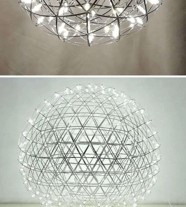 Stainless Steel Led Chandelier Light Shop Spark Ball Full Sky Star Milk Tea Restaurant Exclusive Network Bar Art Decoration Lamp