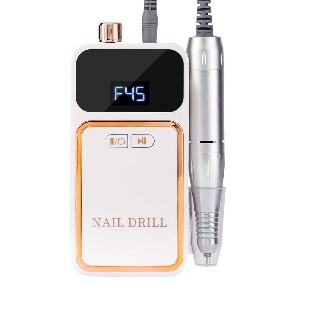 Professional 45000RPM Electric Portable Nail Drill Machine Rechargeable Low Noise Nail Sander File for Manicure Salon Tool