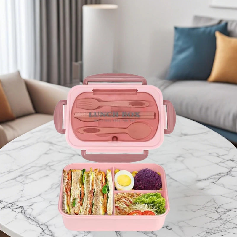 3pcs/1pc Bento Box Adult Lunch Box, Containers For Adults Men Women With 3 Compartments, Lunchable Food Container Back To School