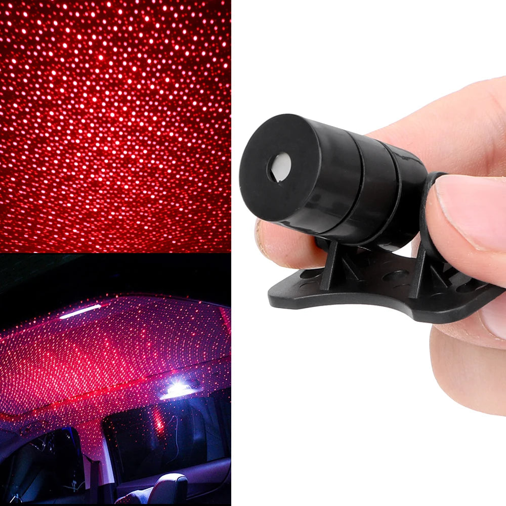 Car Star Lights DJ Music Sound Lamp Interior Decorative Light Spotlight Car Roof Light Starry Projection Interior Modification