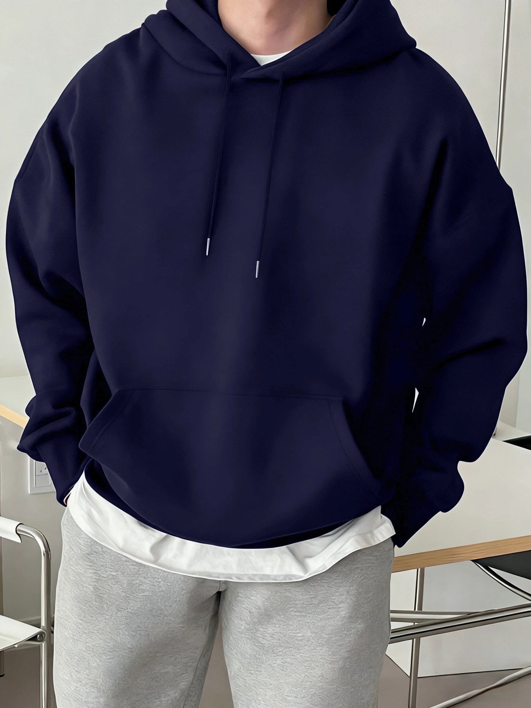 Fashion Solid Sweatshirt Sport Comfy Tracksuit Fleece Autumn Hoodies Man Basics Warm Streetwear Casual Jogging Clothes Unisex