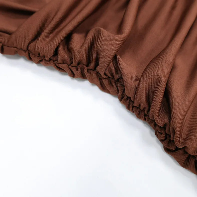 Solid Color Sexy Strapless High Slit Pleated Slim Fit Dress for Birthday Party Dinner Party Graduation Party Dress