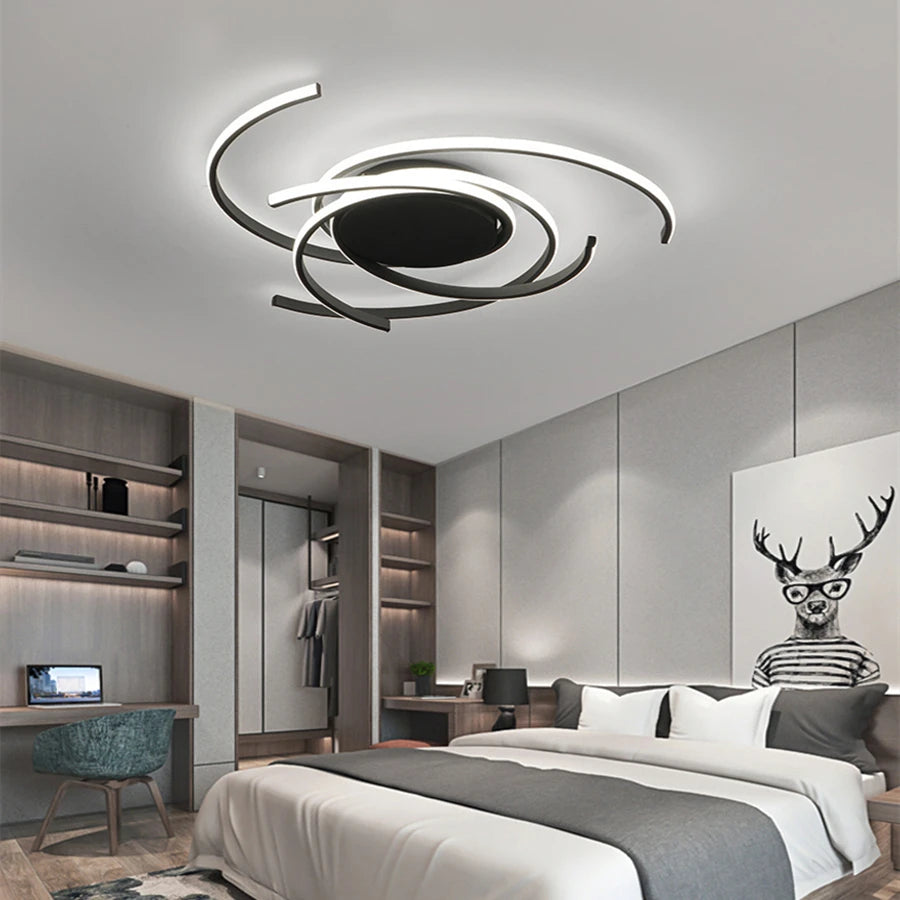 Modern LED Ceiling Lights Lighting For Living Study Room Bedroom Ceiling Lamp Indoor Lighting Home Decoration Lights White/Black
