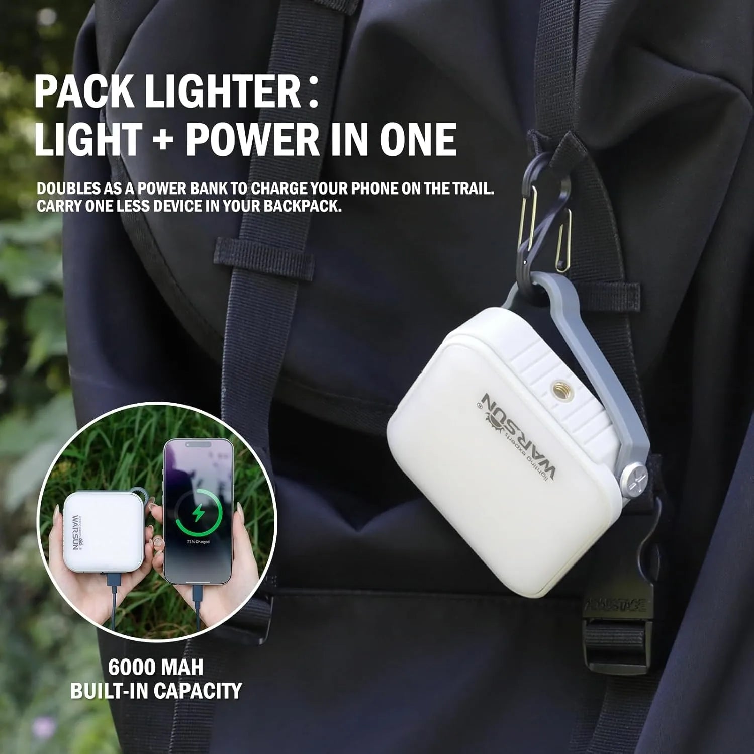 Warsun CP36 Camping Lights SMD Rechargeable Outdoor Hanging Lights Portable Fill Light Work Maintenance Lighting