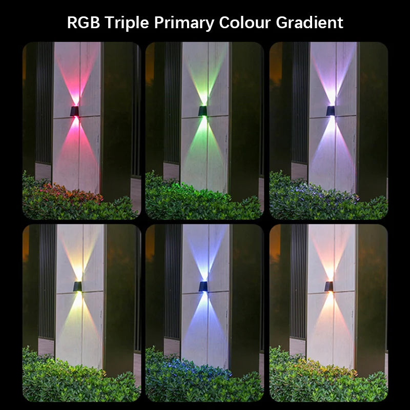 2LEDs Solar Outdoor Wall Lamp,Waterproof Atmosphere Lighting,Decorative Light for Garden Yard Porch Balcony Walkway Camping Deco