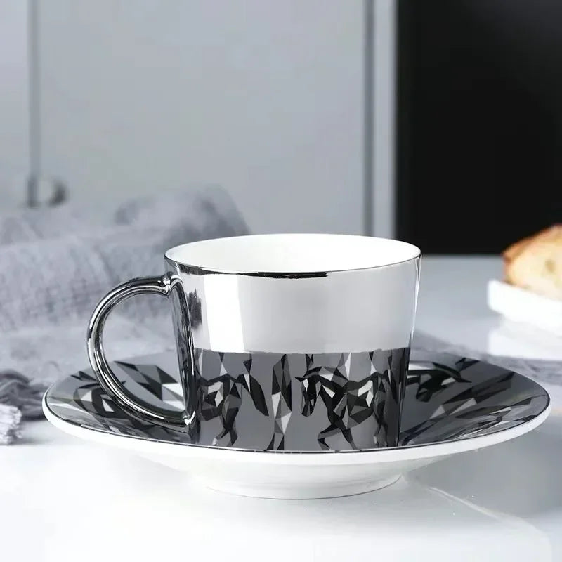 New Dynamic Mirror Reflection Cup Mug 250~300ml Home Drinkware Creative Ceramic Anamorphic Cup Coffee Tea Set Interesting Gift