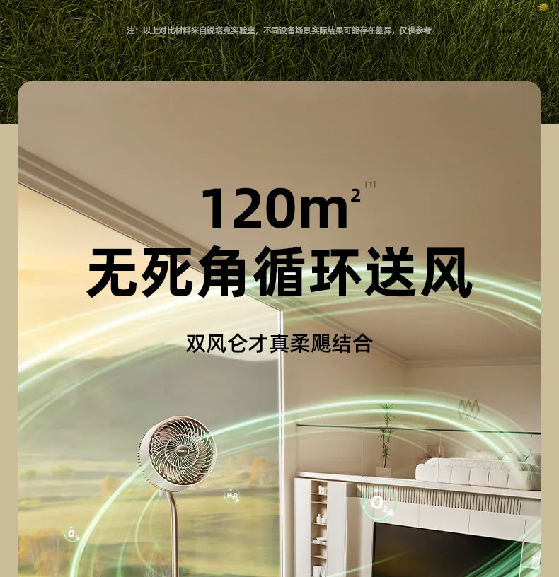 Air Circulation Fan Silent Electric Fans High Wind Floor Portable Fan Powerful Energy-saving Fan Cooling with Atmosphere Light