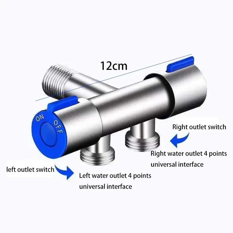 304Stainless Steel Bathroom Faucet Dual Control Double Handle Cold Water Faucet Toilet Angle Valve Outlet Valve Faucet Accessory