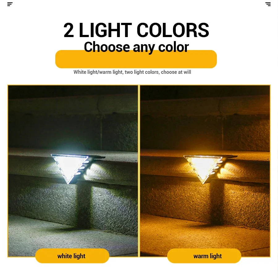 22/24LED Solar Stair Light, IP67 Waterproof Outdoor Step Light, Anti-theft Decorative Lamp for Garden Deck Front Porch Patio