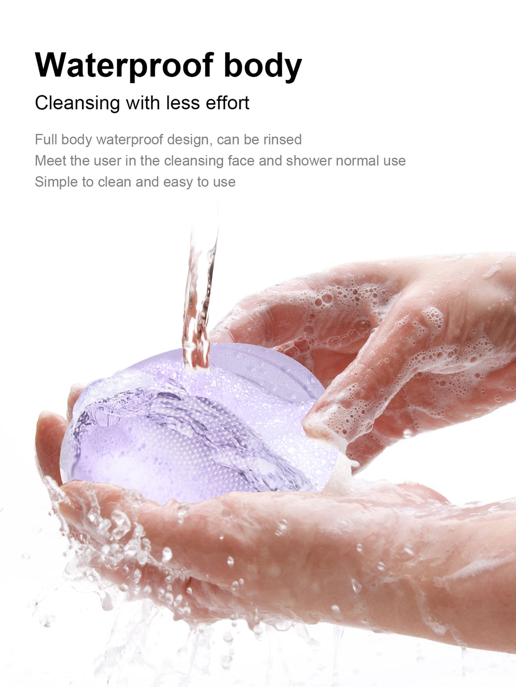 Facial Cleansing Brush Made with Ultra Hygienic Soft Silicone, Waterproof Sonic Vibrating Face Brush for Deep Cleansing, Gentle