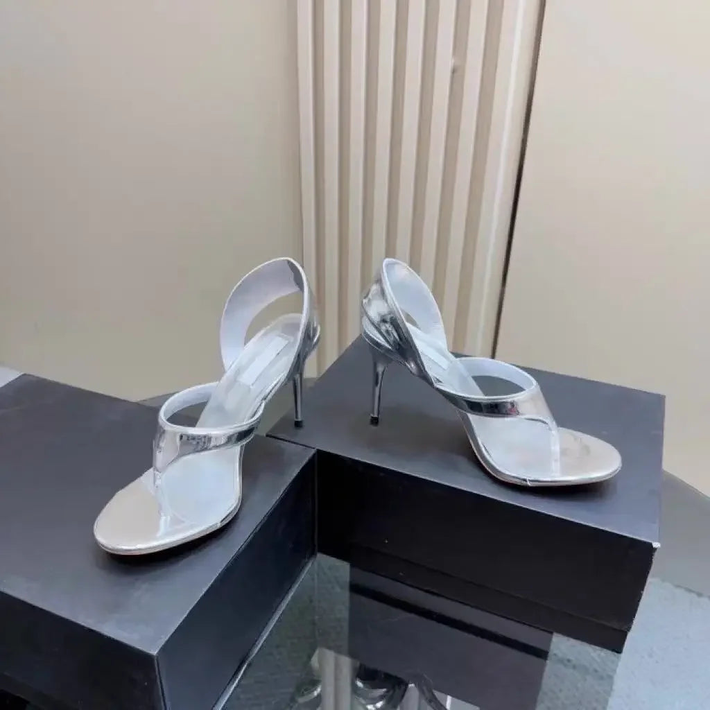 Women's Summer New Round Head Stiletto Sandals European and American Fashion Sexy Sizes 34-46 Large Sandals