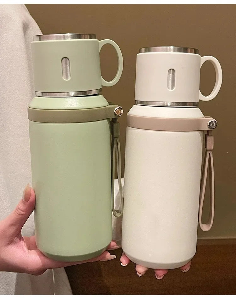 316 Stainless Steel 600ml Coffee Cup Travel Thermal Mug Leak-Proof Thermos Bottle Tea Coffee Mug Office Business Style Thermos L