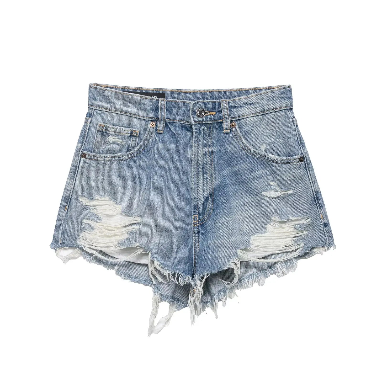 HH Women's High Waisted Denim Shorts Summer Ripped Jean Shorts Frayed Hem A-Line Casual Beach Party Hot Pants Streetwear