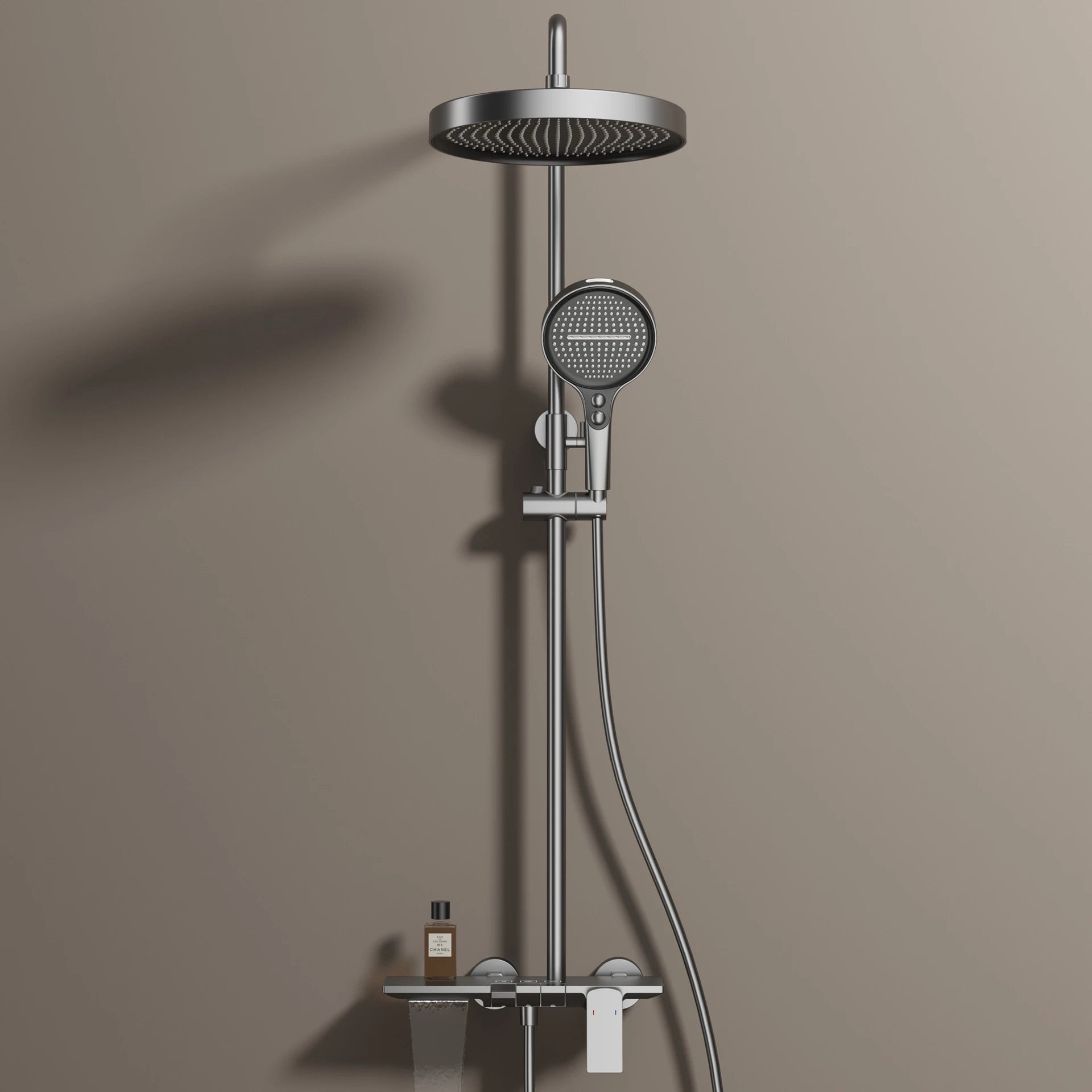 Rose Gold Piano Bathroom Shower System Solid Brass Bathroom Faucet Accessories Rain Shower Head Hot Cold Piano Shower Set