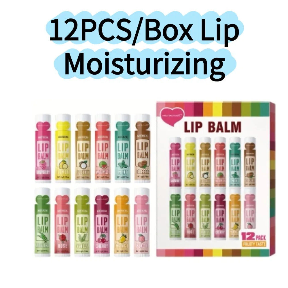 Fruity Lip Balm Set – 24Pcs Moisturizing Lip Care Kit with Vitamin E & Shea Butter, Deeply Nourishes Dry Chapped Lips