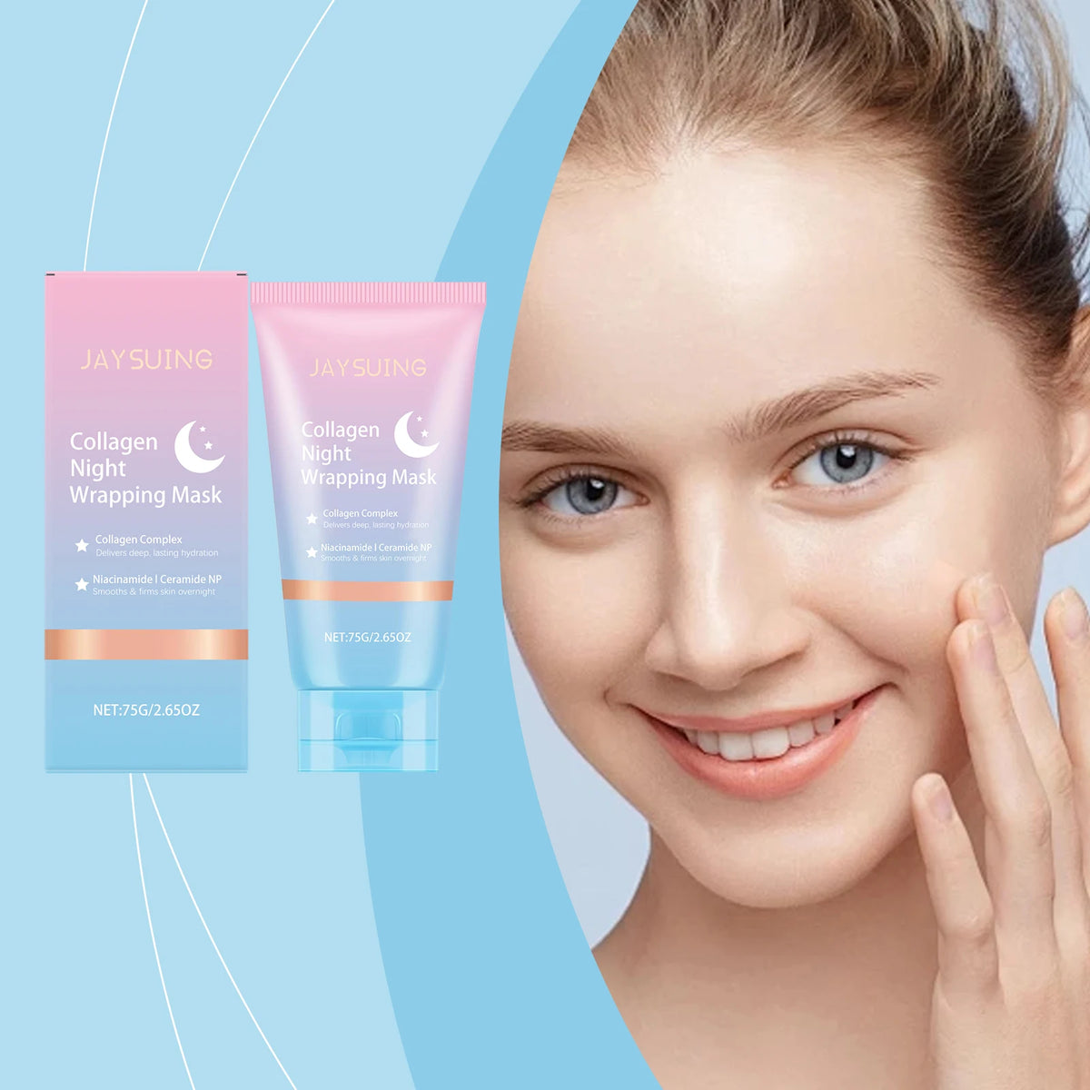 Collagen Night Wrapping Peel Off Mask Overnight Hydration Firming Skin Brightening Pore Refining Korean Daily Facial Care Mask
