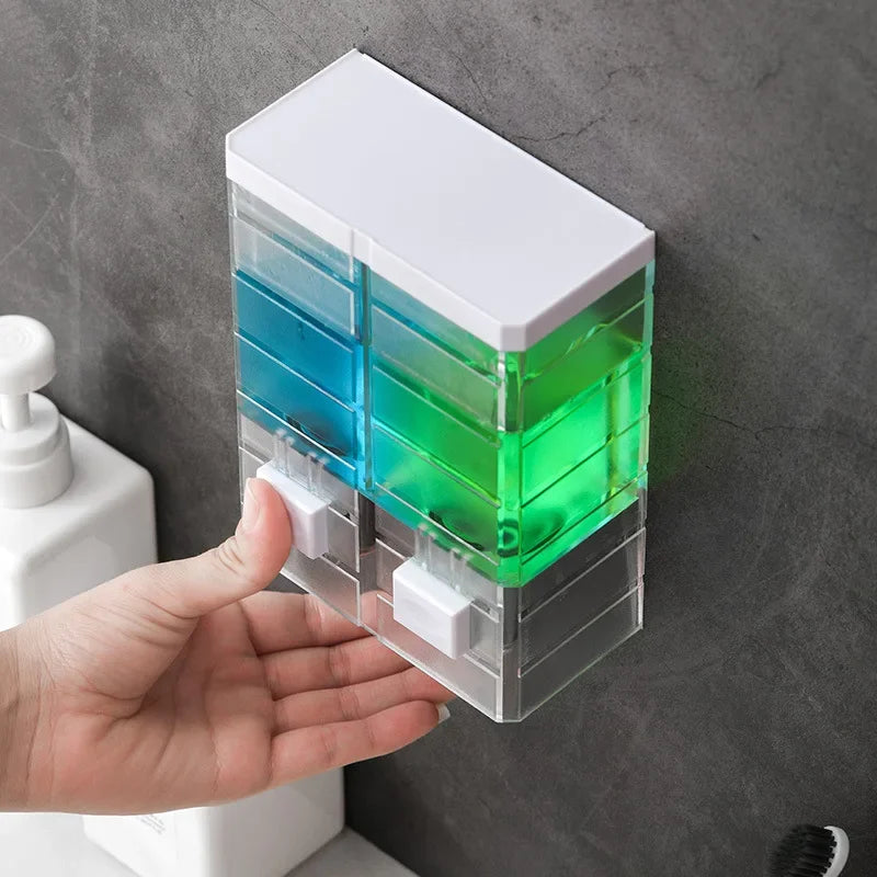 Modern Wall Mounted Soap Dispenser Touchless Kitchen Bathroom No Drilling Adhesive