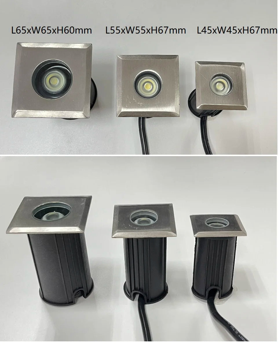 IP68 Waterproof Led Underground Light Outdoor Terrace Spot 12V RGB Garden Decoration Dimmable Recessed Floor Deck Lamp 3W DMX512