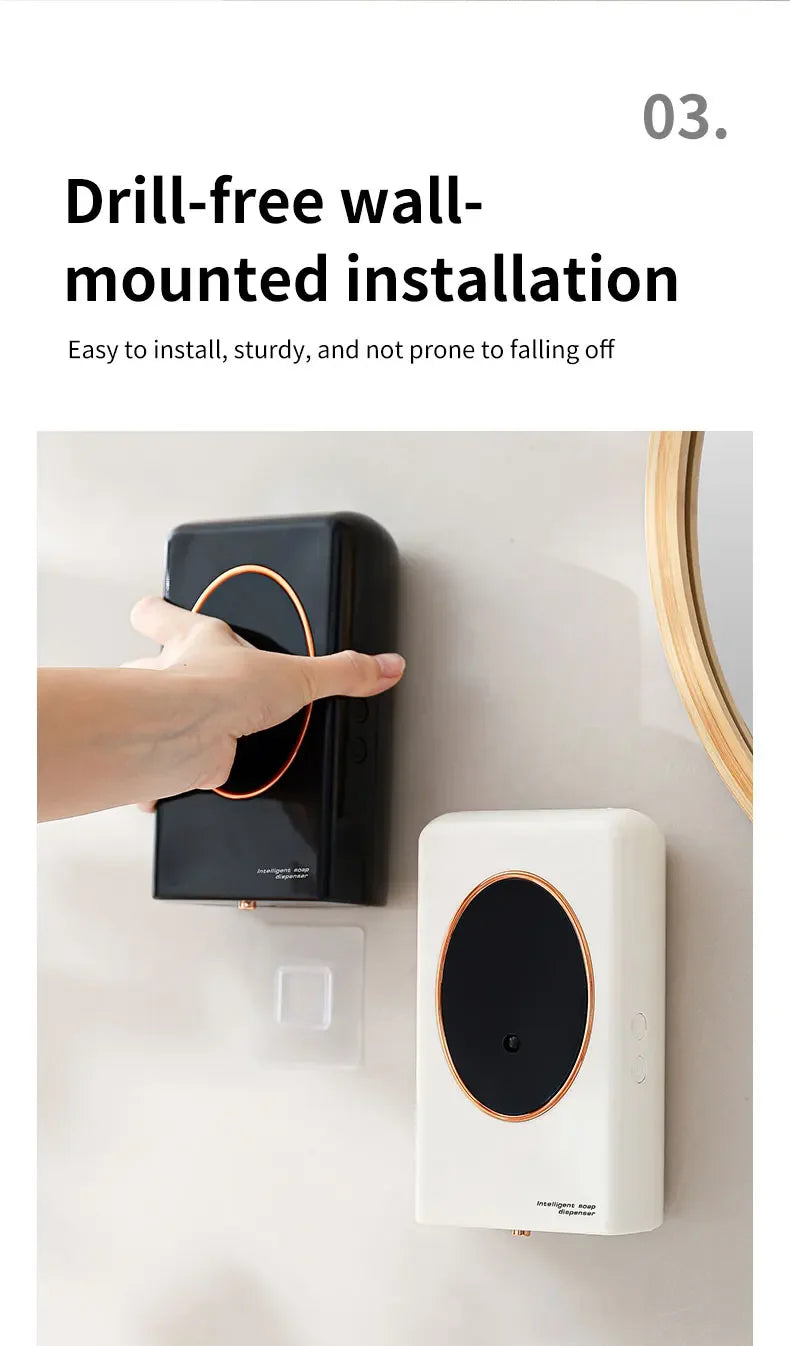 Automatic Soap Dispenser 480ml Smart Sensing Touchless Foam Soap Dispenser USB Recharging Wall Mounted for Bathroom and Kitchen