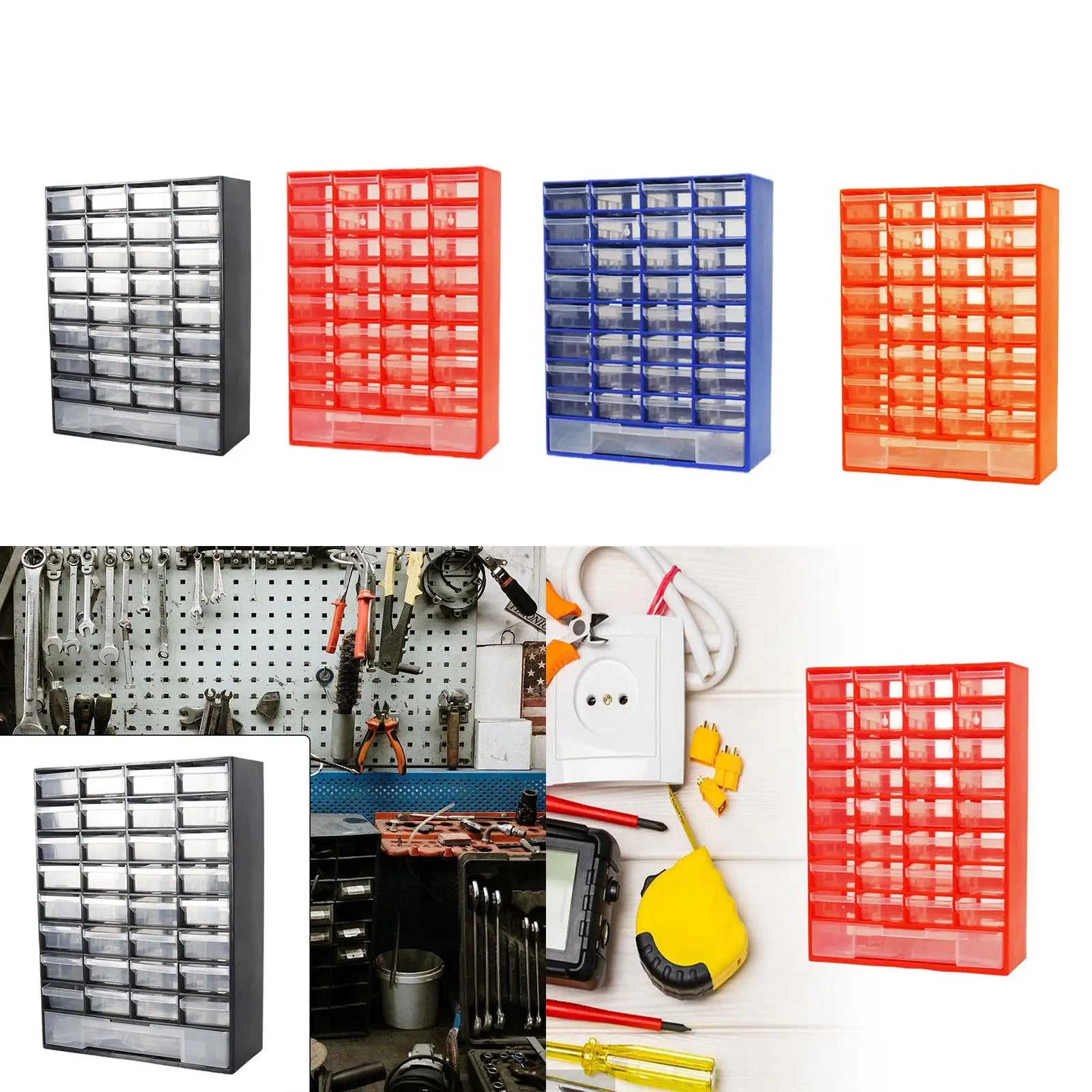 Drawer Storage Cabinet Organizer, Tool Box Container Garage Organization for Parts Hardware Nuts Screws Beads Garage