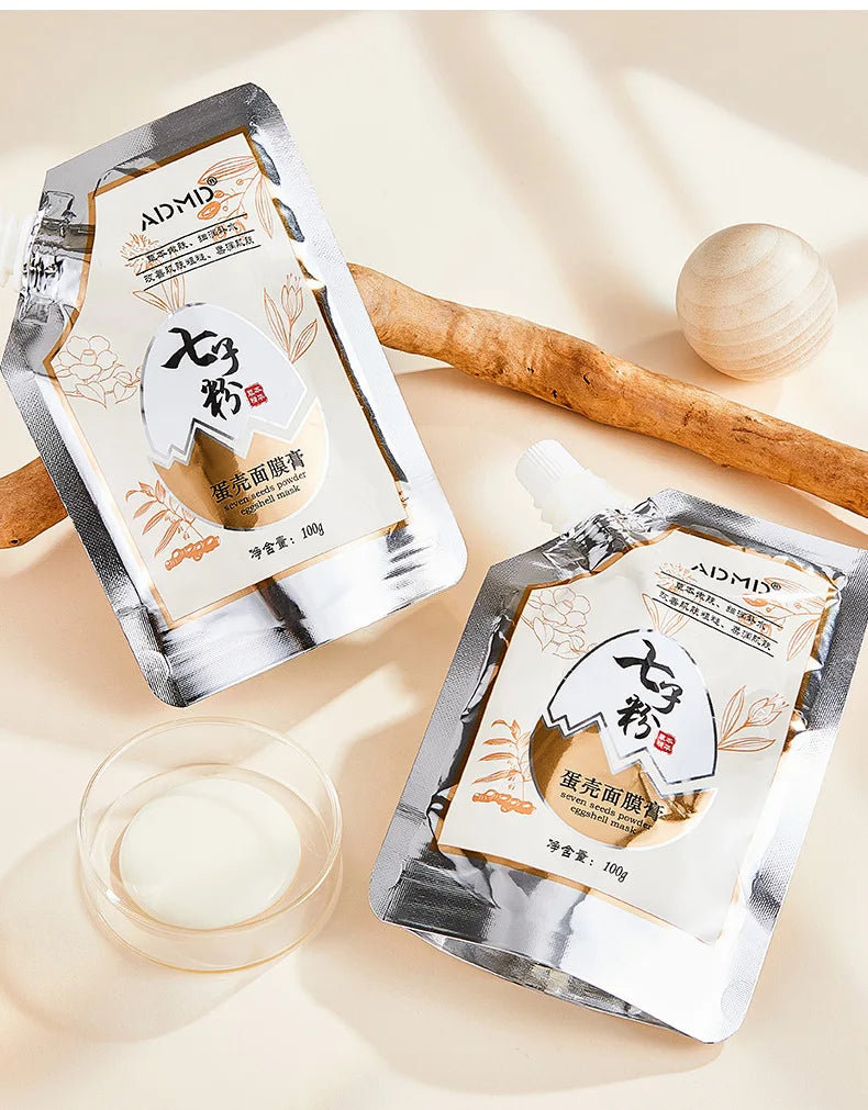 Qizi Powder Eggshell facial mask Whitening Moisturizing Brightening Lightening Stains Fine Lines,Tear off facial mask