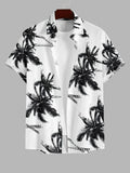 Hawaiian Mens Shirts Tropical plant leaves 3D Printed simple Tops Casual Short Sleeve Button Beach Shirt Summer  Men's Clothes