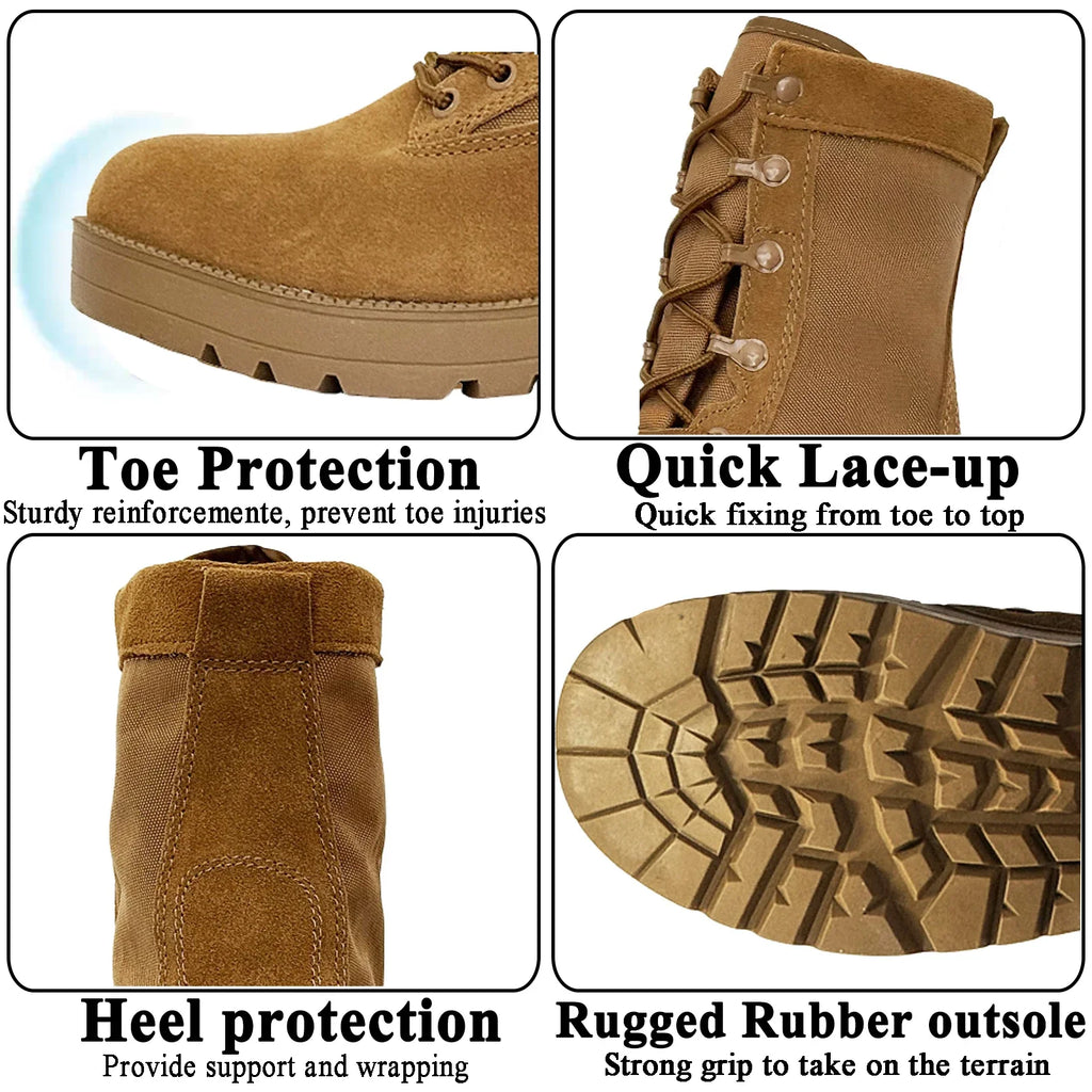 LAHORS® Man Combat Tactical Boots Waterproof Outdoor Hiking Shoes Desert Army Boots Breathable Male Ankle Boots