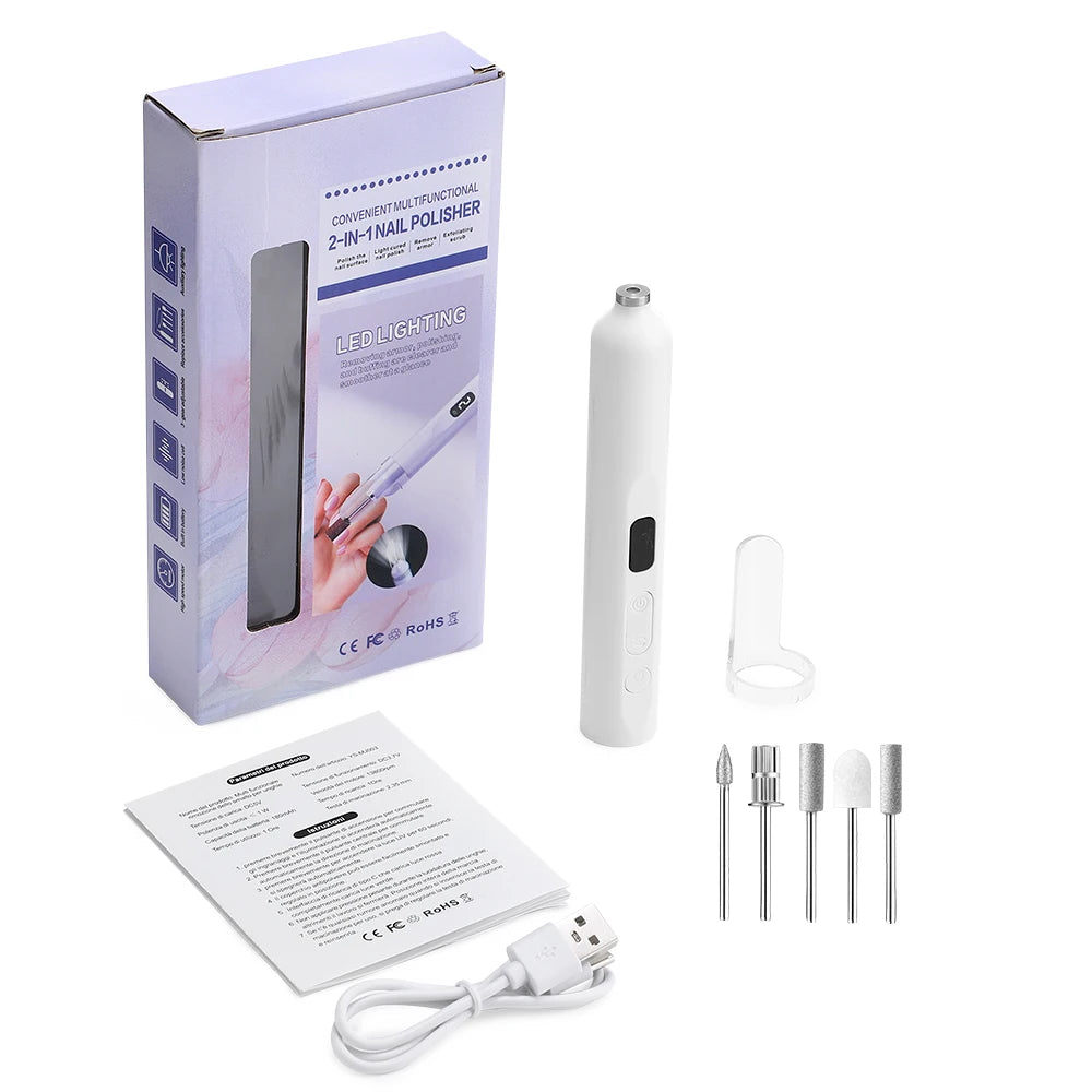 New 45000RPM Professional Electric Nail Drill Machine Low Noise Rechargeable Nail File Nails Accessories Gel Nail Polish Sander