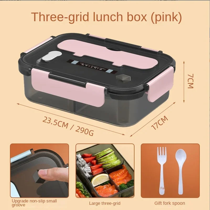 Transparent Lunch Box for Kids Food Storage Container with Lids Leak-Proof Microwave Food Warmer Snacks Bento Box Japanese Style