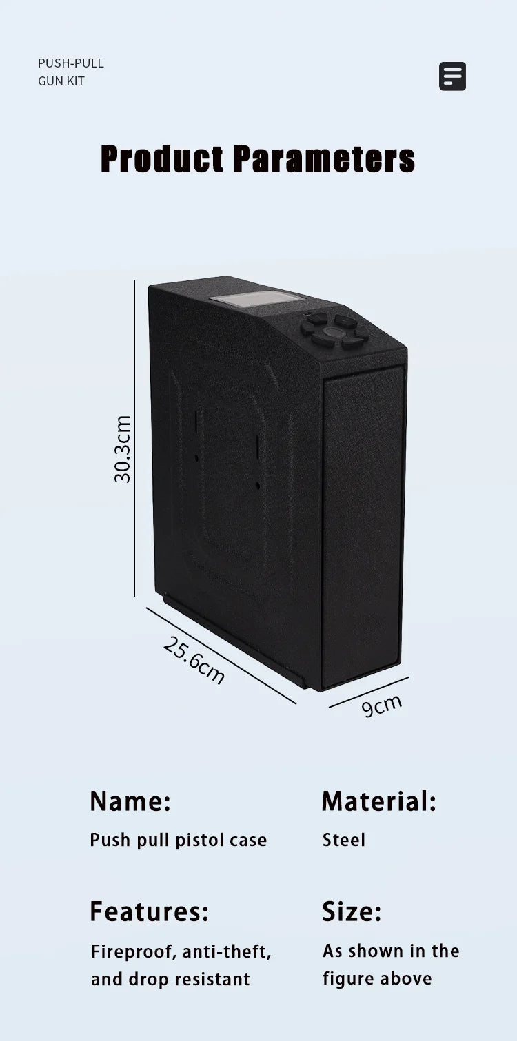 Tuya BLE Gun Safe Box Biometric Fingerprint Key Code 3-in-1 Wall Mounted Pistol Safes Box Anti theft Certified Handgun Safe