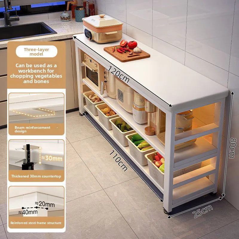 Kitchen Storage Shelf Metal Frame Organizer Stand for Microwave Oven Pantry Furniture for Home Dining Room Restaurant