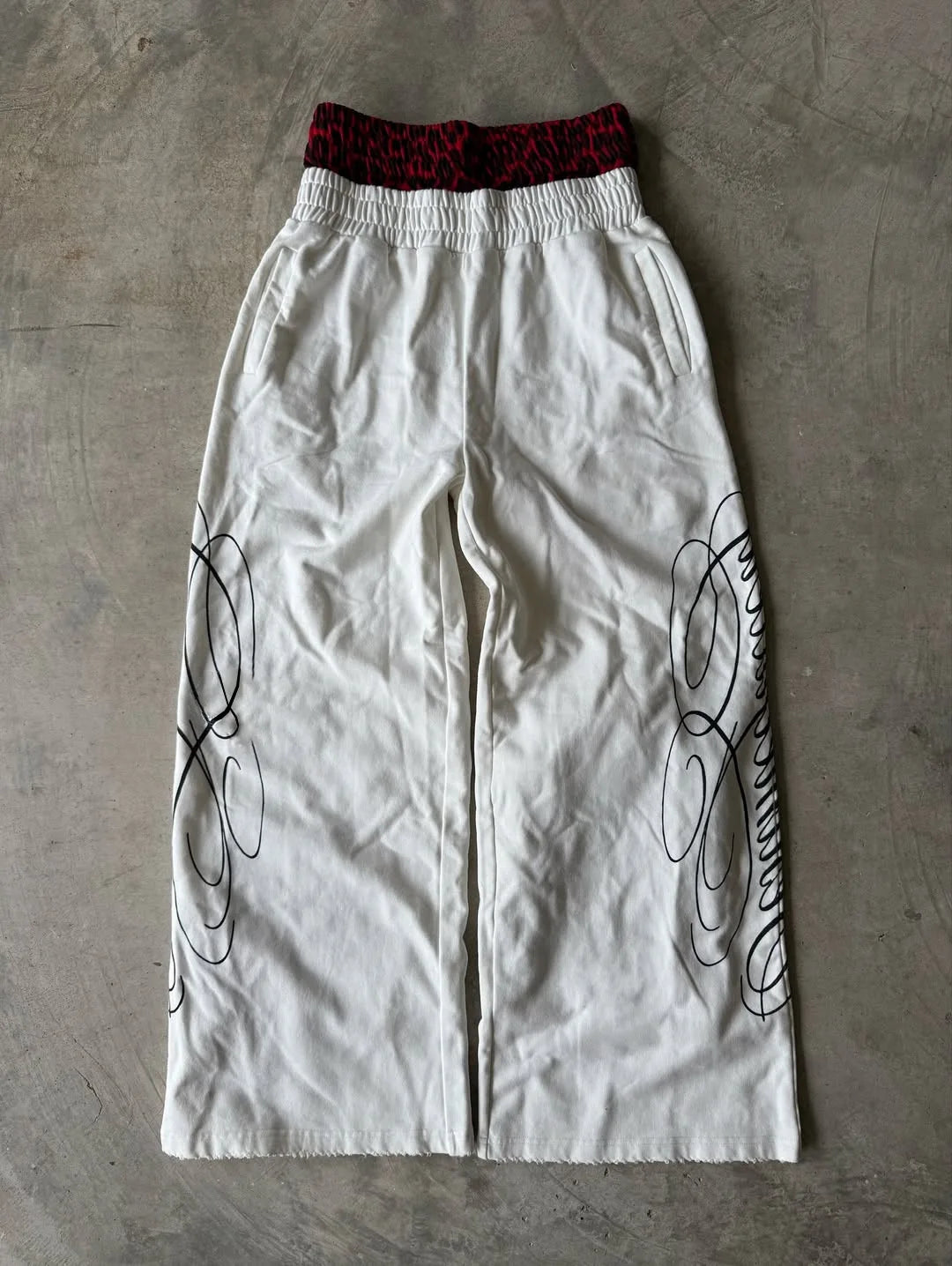 New Loose Y2K Leopard Print Design with Elastic Punk Embroidery Rope Casual Pants for Men in the Summer of 2026