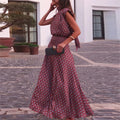 Elegant Printed Women's Vest Skirts Suit Sleeveless Top A-Line Long Skirts Lady Set 2026 Summer Autumn 2 Pieces Set Women