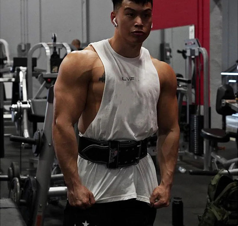 Men Summer Cotton Sleeveless Tank Top Gym Bodybuilding Fitness Running Workout Casual Athletic Sportswear Training Vest Clothing