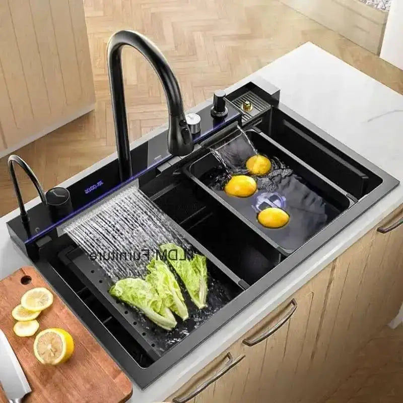 Sinks Creative Smart Kitchen Sinks for Apartments Modern Metal Multi-functional Sinks Kitchen Luxury Household for Rental Houses