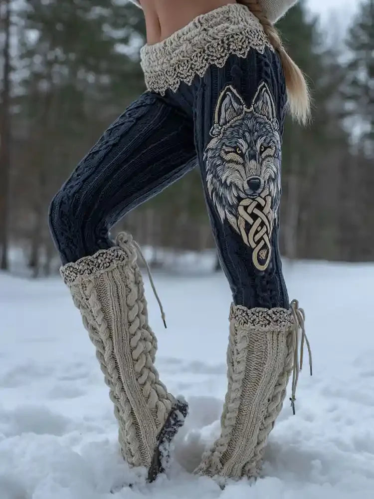 2026 Women's Leggings Green Forest Graphics Outdoor Trousers Polyester Spandex Stretch Elastic Waist Control Streetwear